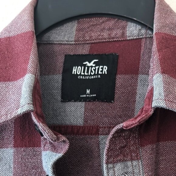 HOLLISTER Flannel Plaid Button Down Shirt 100% Cotton Tag size M - Picture 2 of 14